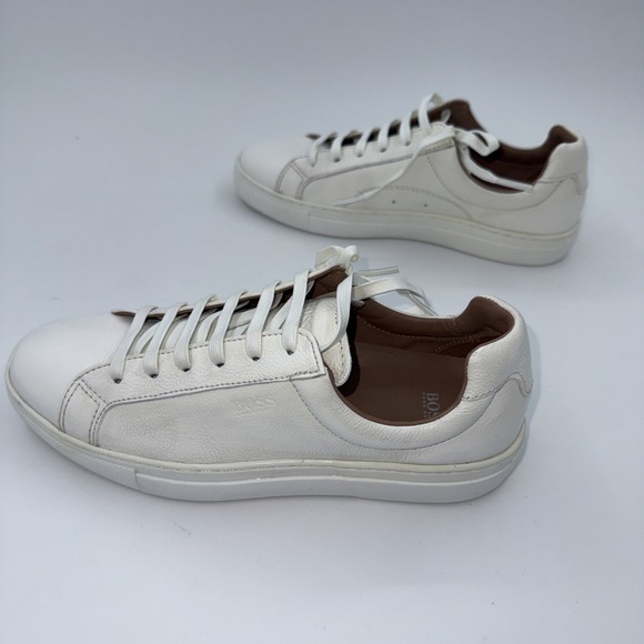 Hugo Boss Katie Low Cut Leather White Sneakers Sz 36 5.5 Or 6 - Picture 4 of 6